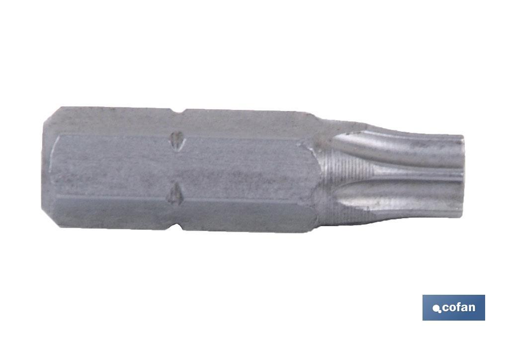 PUNTA DE DESTORNILLADOR TORX INVIOLABLE T-25 VENTA UNITARIA