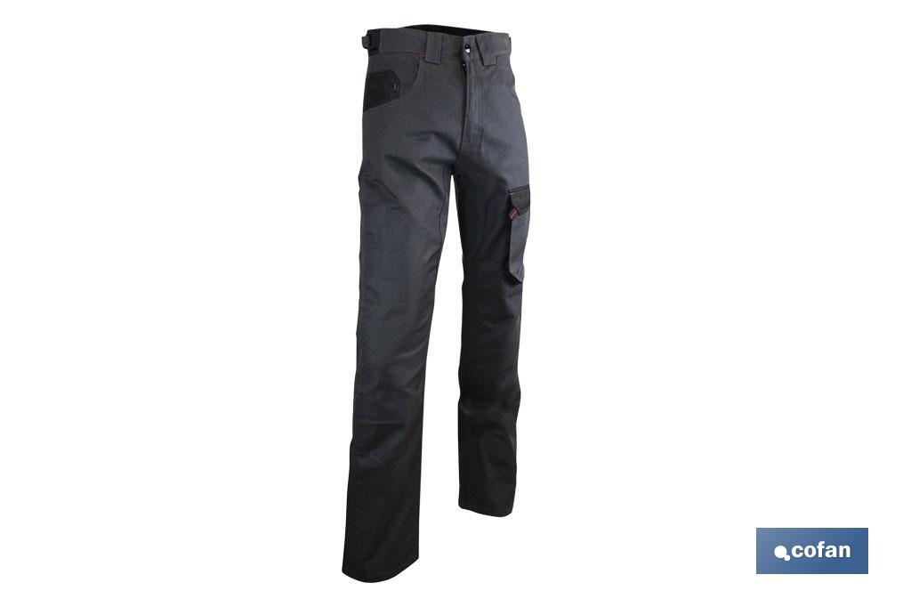 PANTALON TRABAJO QUANT 300gms/m GRIS-NEGRO T-52