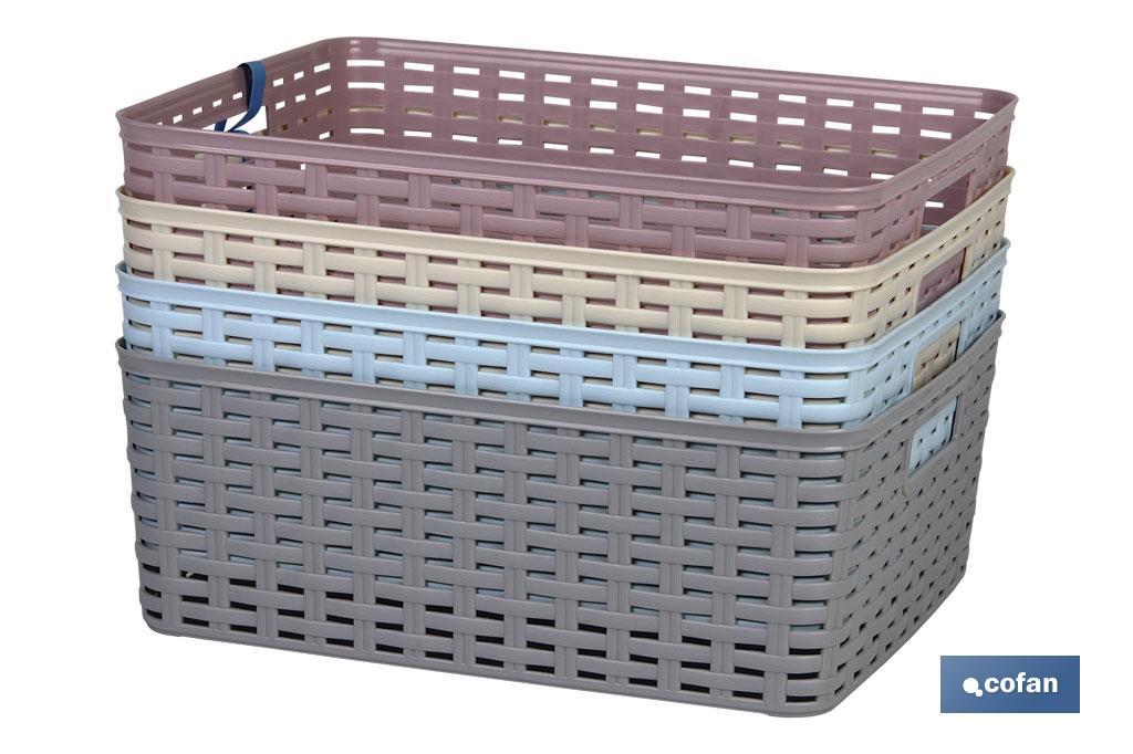 CESTA  MULTIUSOS 12L 36X28X13.5 cm BEIGE