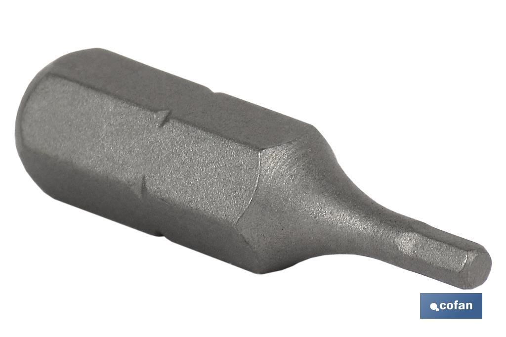PUNTA DE DESTORNILLADOR HEXAGONAL ESTÁNDAR 2,5 25 MM VENTA UNITARIA (PACK: 1 UDS) PUNTA DE DESTORNILLADOR HEXAGONAL ESTÁNDAR 2,5 25 MM VENTA UNITARIA (PACK: 1 UDS)