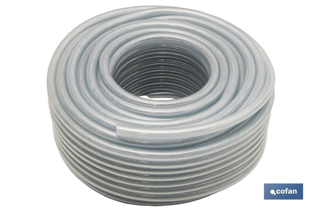 MANGUERA PVC CRISTAL C/REFUERZO 15x21mm/50m (PACK: 1 UDS)