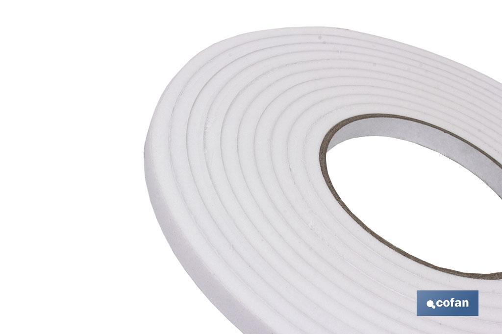 ROLLO BURLETE ADHESIVO ESPUMA BLANCA 4,5mX9mm (PACK: 6 UDS) ROLLO BURLETE ADHESIVO ESPUMA BLANCA 4,5mX9mm (PACK: 6 UDS)