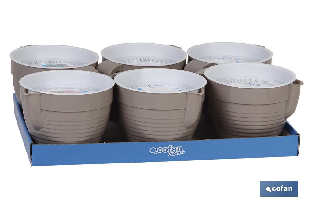 GRASERA COLADOR 500ml MODELO ALBAHACA COLOR PIEDRA 16.5X12X10cm (PACK: 6 UDS) GRASERA COLADOR 500ml MODELO ALBAHACA COLOR PIEDRA 16.5X12X10cm (PACK: 6 UDS)