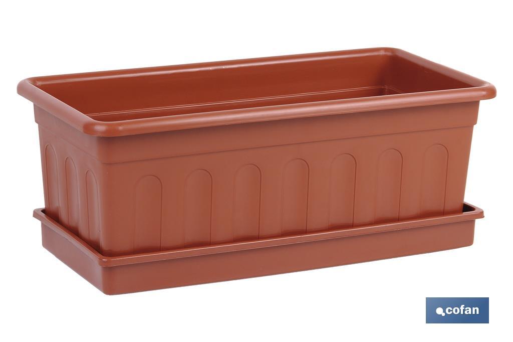 JARDINERA MARRON MODELO AZAHAR 40X20X15.5+PLATO38X16.6cm venta unitaria (PACK: 1 UDS) JARDINERA MARRON MODELO AZAHAR 40X20X15.5+PLATO38X16.6cm venta unitaria (PACK: 1 UDS)