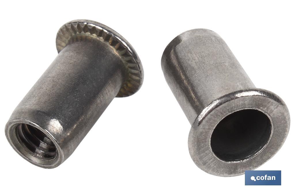 TUERCAS REMACHABLES A-2 ANCHAS M4 (PACK: 200 UDS)