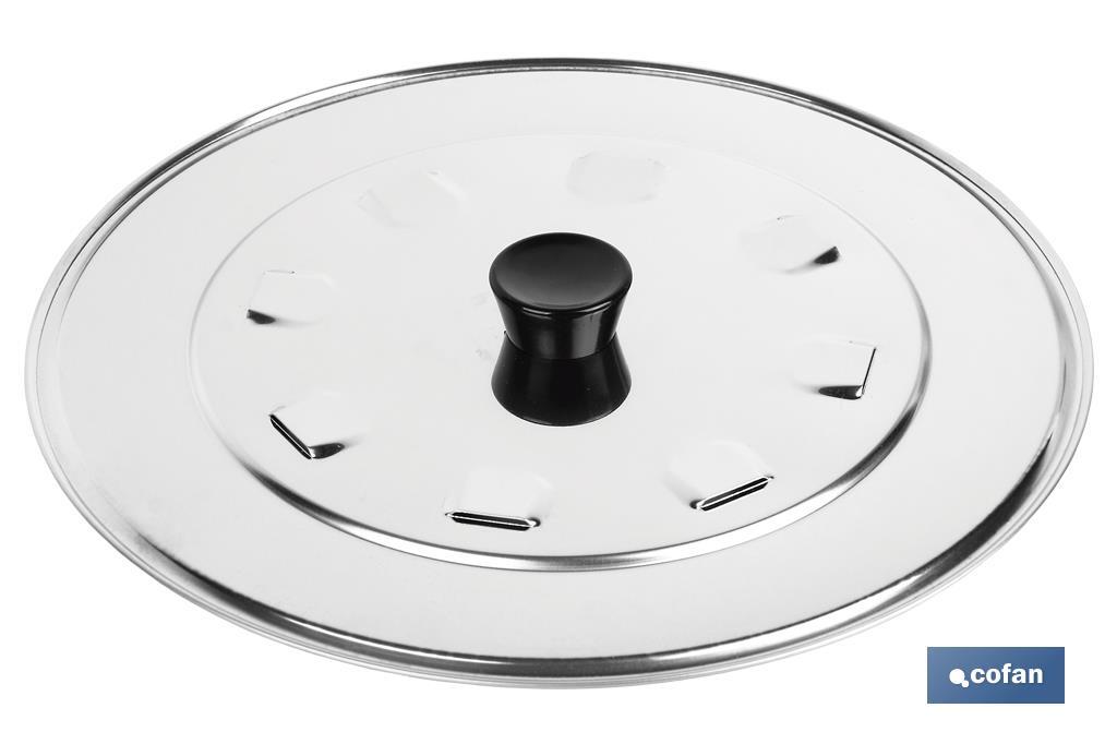 TAPA C/DESVAPO MODELO ARGÁN ACERO INOX 24CM VENTA UNITARIA