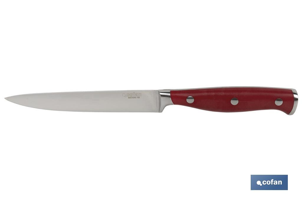 CUCHILLO VERDURAS  HOJA13cm MODELO AGUACEJO ROJO