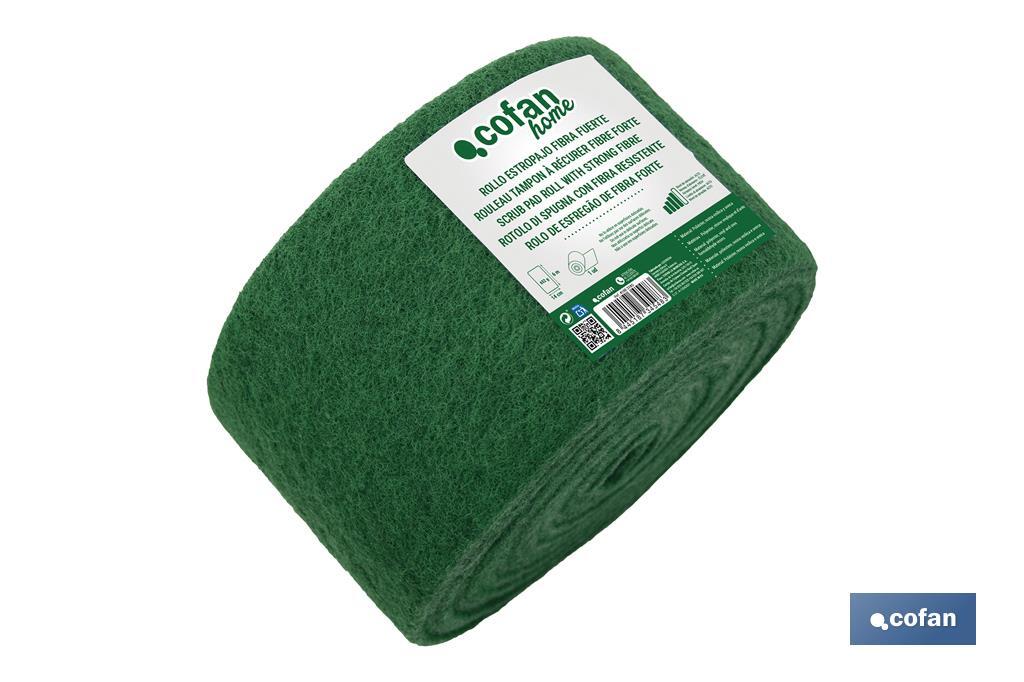 ROLLO ESTROPAJO FIBRA FUERTE VERDE 14X6 m (PACK: 5 UDS)