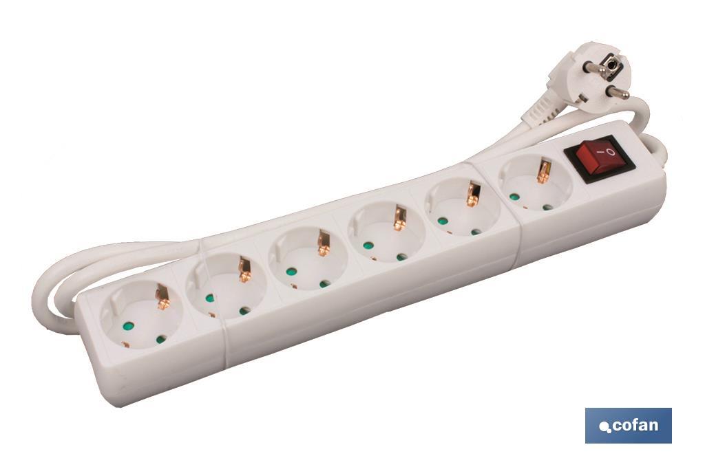 BASE MÚLTIPLE 6T. 1,4M CABLE C/INT. (16A-250V) (PACK: 1 UDS) BASE MÚLTIPLE 6T. 1,4M CABLE C/INT. (16A-250V) (PACK: 1 UDS)