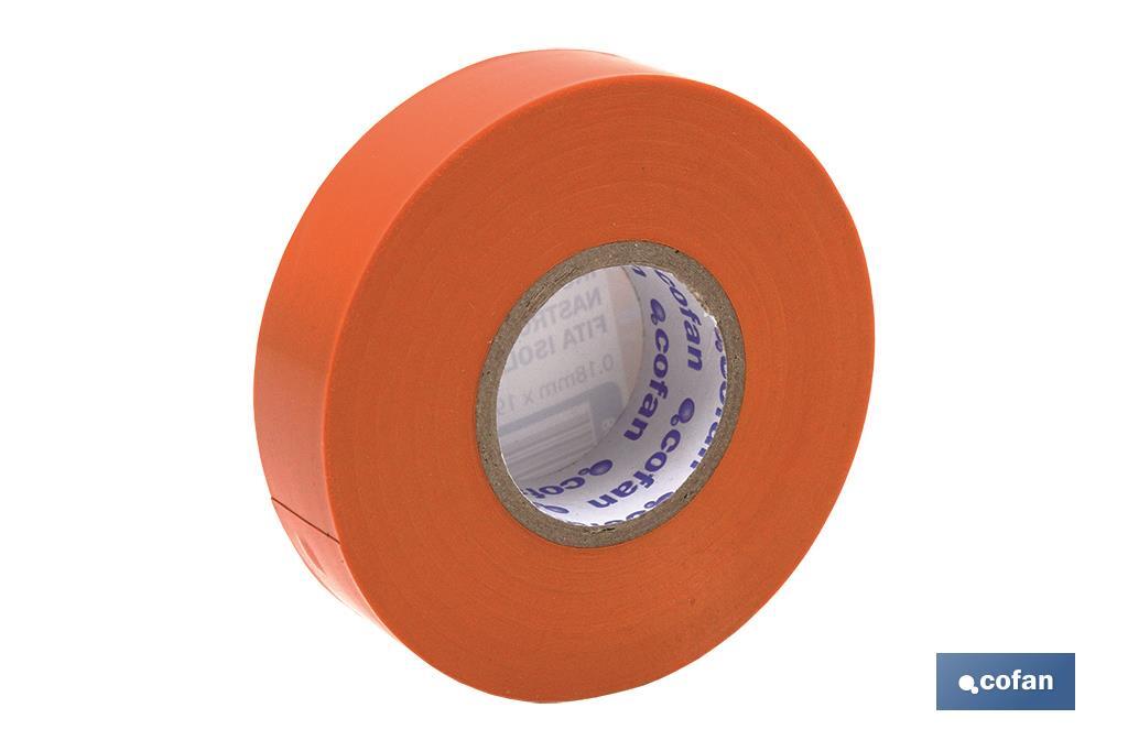 CINTA AISLANTE 180 Micras NARANJA 19mmX20 Metros venta unitaria (PACK: 1 UDS)