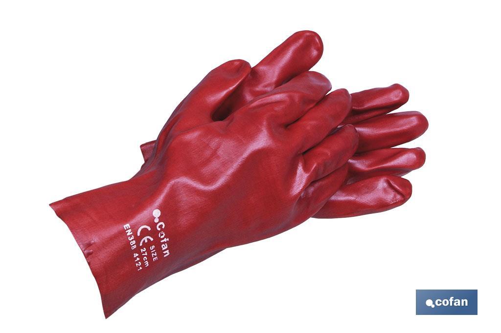 GUANTE PVC ESTANCO ROJO DE 35 Cms. (PACK: 12 UDS) GUANTE PVC ESTANCO ROJO DE 35 Cms. (PACK: 12 UDS)