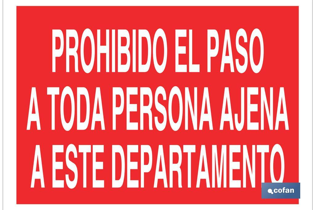SEÑAL POLIESTIRENO 297X210MM (PACK: 1 UDS)