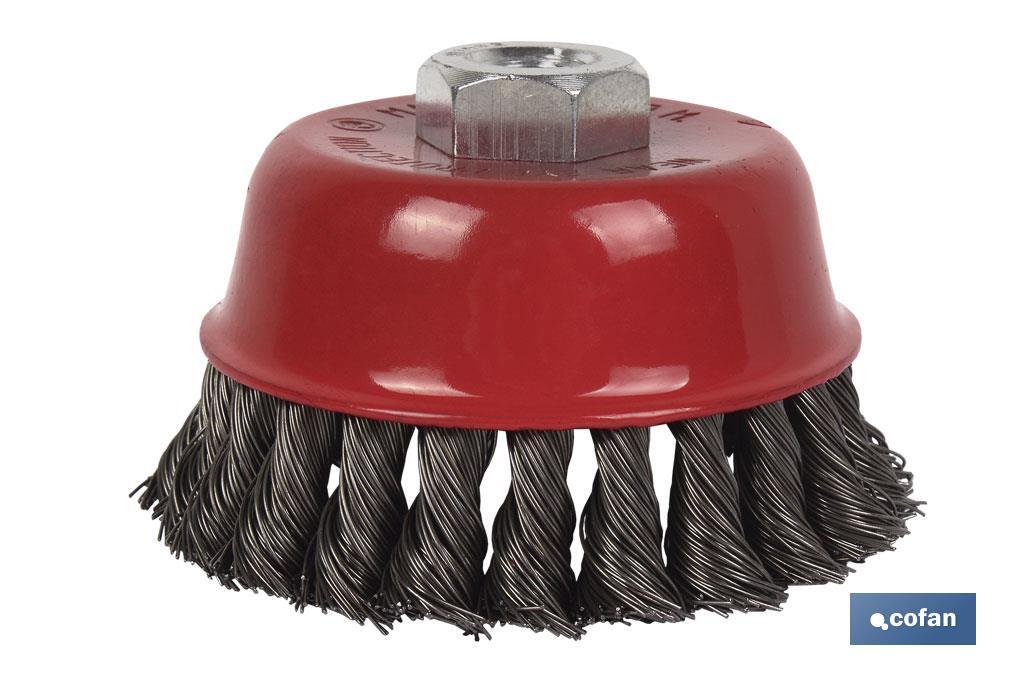 CEPILLO COPA TRENZADO M14 Ø100 ACERO 0.5mm (PACK: 1 UDS) CEPILLO COPA TRENZADO M14 Ø100 ACERO 0.5mm (PACK: 1 UDS)