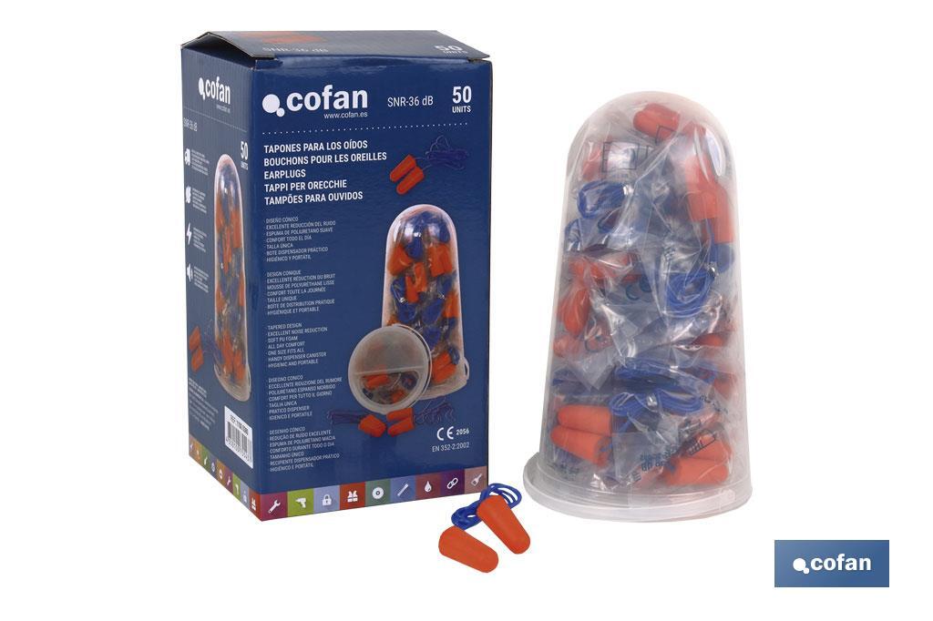 PACK 50 TAPONES (25 par) OIDOS C/CUERDA PU SNR36 (PACK: 1 UDS) PACK 50 TAPONES (25 par) OIDOS C/CUERDA PU SNR36 (PACK: 1 UDS)