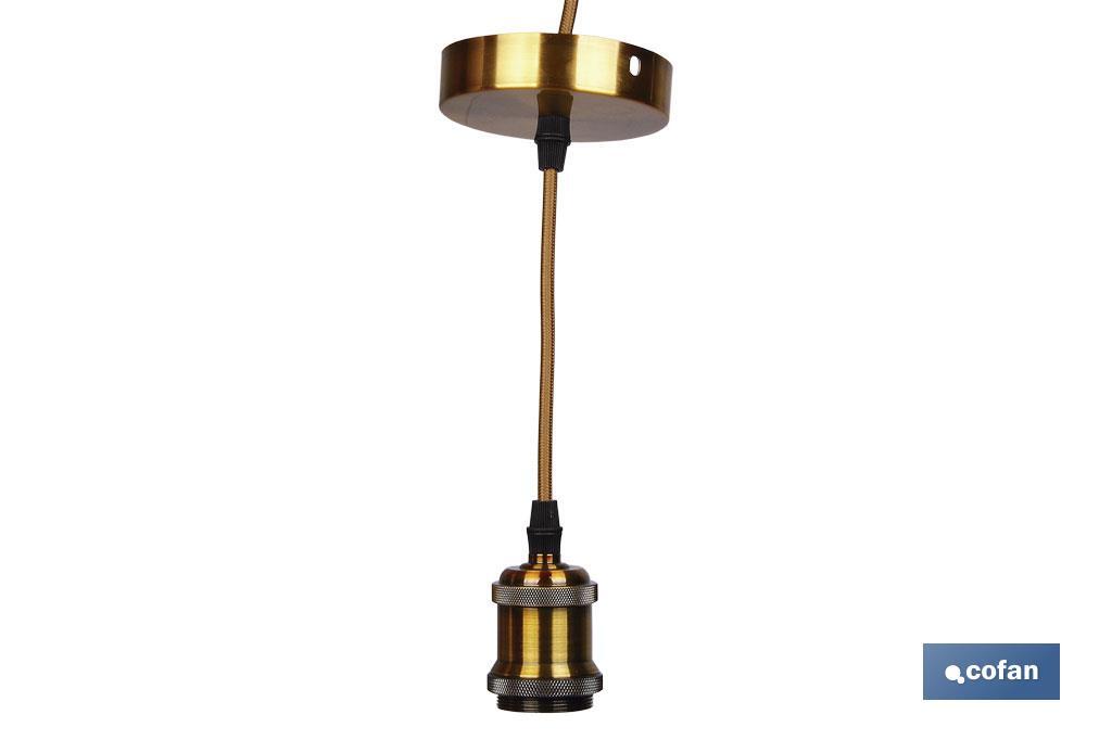 PORTALAMPARAS (CABLE+ROSETÓN) ORO E27 100X10CM (PACK: 1 UDS) PORTALAMPARAS (CABLE+ROSETÓN) ORO E27 100X10CM (PACK: 1 UDS)