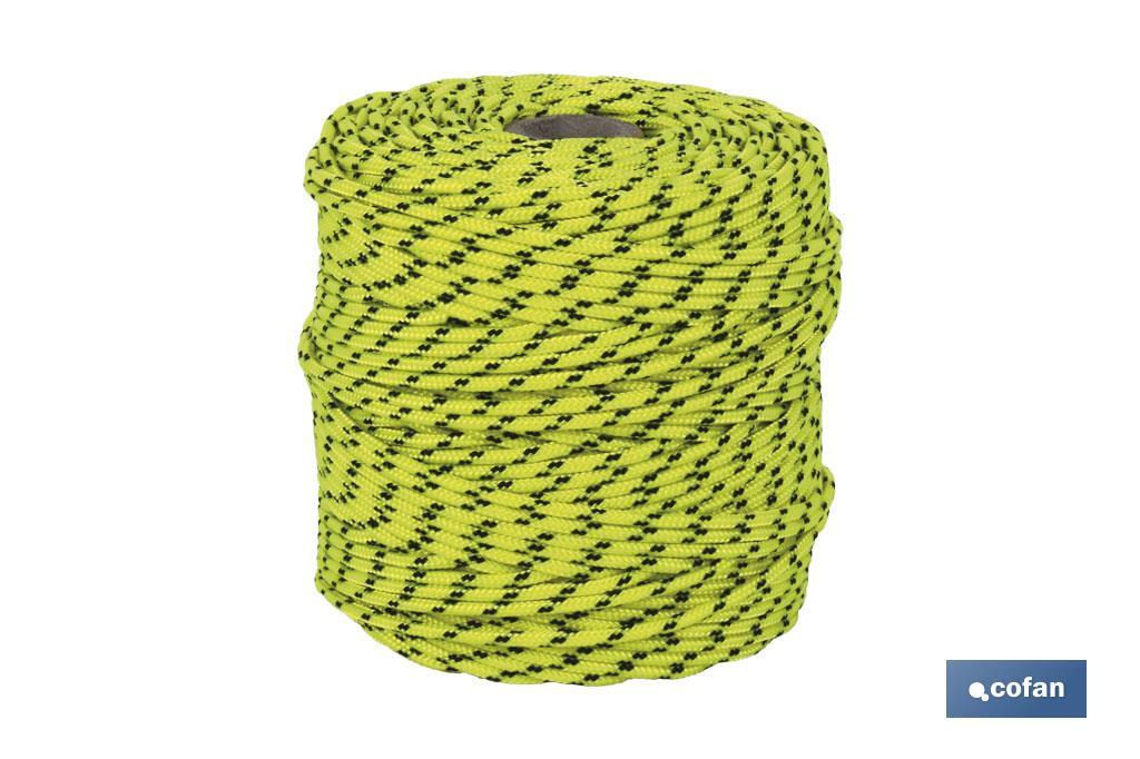 CORDÓN TRENZADO HIPPIE AMARILLO/NEGRO 3 MM X 100 M (PACK: 1 UDS)