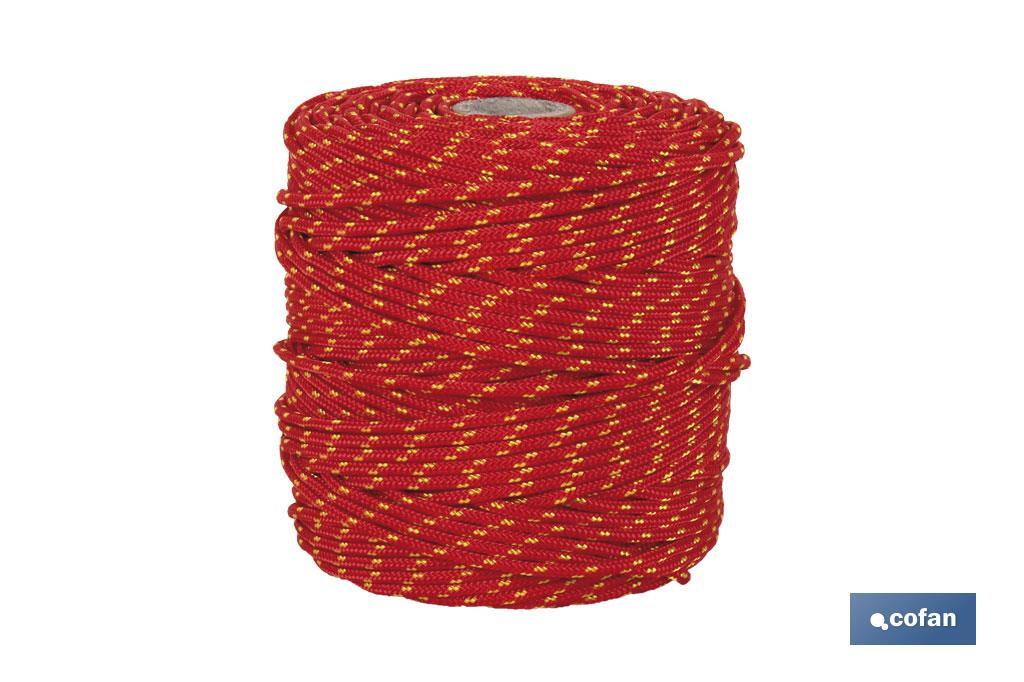 CORDÓN TRENZADO HIPPIE ROJO/AMARILLO 3MM X 25 M (PACK: 1 UDS) CORDÓN TRENZADO HIPPIE ROJO/AMARILLO 3MM X 25 M (PACK: 1 UDS)