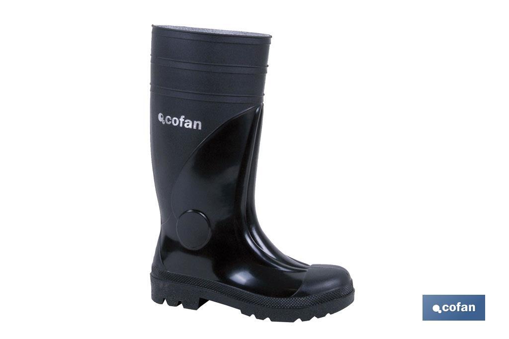 Bota de Agua | Alta de Seguridad S-5 | Color Negro | Fabricada PVC