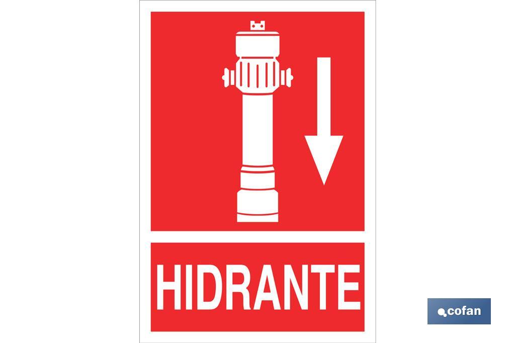 Hidrante Abajo Pictograma + Texto Luminiscente